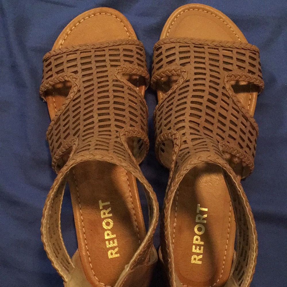 Report Tan Gladiator Sandals